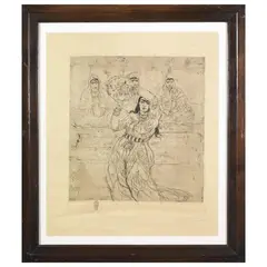 Belly Dance by Moses Levy, etching, offered Mar 2023