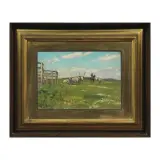 Luigi Gioli, Grazing Cows, oil on panel