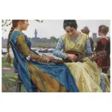 Raffaello Sorbi, Lute Players, oil on panel