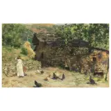 Francesco Vinea, In The Farm, oil on panel