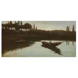 Pietro Fragiacomo, Bend Of Sile, oil on cardboard