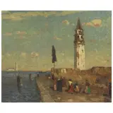 Beppe Ciardi, Mazzorbo Bell Tower, oil on canvas