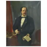 Michele Gordigiani, Portrait Of A Musician, oil on canvas