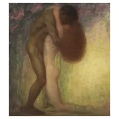 Ferenc Helbing, The Kiss, oil on canvas