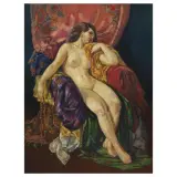 Harry Bloomfield, Seated Nude Woman, oil on canvas