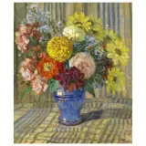 Galileo Chini, The Light Blue Vase, oil on plywood