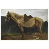 Eugenio Cecconi, Buttero Horse, oil on panel