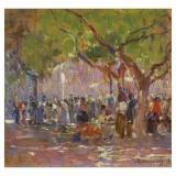 Market by Ludovico Tommasi, oil on board, offered Mar 2023
