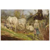 Cesare Ciani, La Contadinella, oil on panel