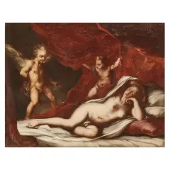 Ignazio Stern, Sleeping Venus With Cupids, oil on canvas