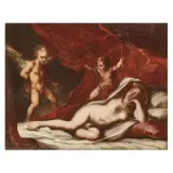 Ignazio Stern, Sleeping Venus With Cupids, oil on canvas