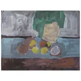 Bruno Cassinari, Still life, tempera on cardboard
