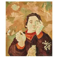 Self-portrait 1980 by Roberto Barni, mixed media on canvas, offered Mar 2023