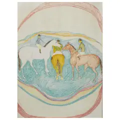 Cavalli by Giuseppe Cesetti, mixed media on canvas, offered Mar 2023