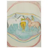 Giuseppe Cesetti, Cavalli, mixed media on canvas