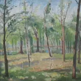 Giuseppe Guindani, Landscape, oil on board