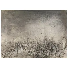 Untitled by Gianfranco Ferroni, Urban landscape with ferry, offered Mar 2023
