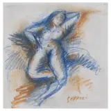 Ardengo Soffici, Laid nude, pastels on paper
