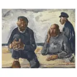 Luigi Brambati, Friends 1975, oil on board