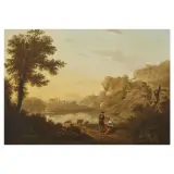 Thomas Jones, View Of Lake Averno, oil on canvas