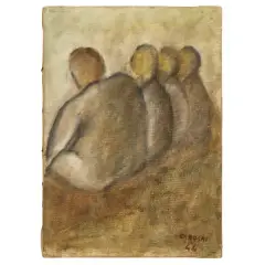 Quattro figure 1944 by Ottone Rosai, oil on canvas, offered Dec 2022