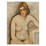 Domenico Cantatore, Nude, oil on board
