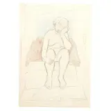 Felice Casorati, Seated nude 1950