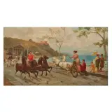 Ettore Forti, In The Street Of Cuma, oil on canvas