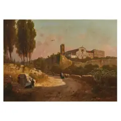 Emilio Donnini, a) VIEW OF SAN MINIATO, oil on canvas