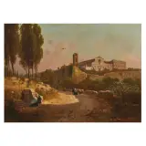 Emilio Donnini, a) VIEW OF SAN MINIATO, oil on canvas