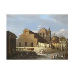 a) VIEW OF PIAZZA SAN LORENZO, FLORENCE by Emilio Burci, oil on canvas, offered Nov 2022