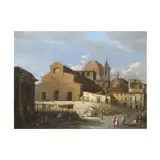 Emilio Burci, a) VIEW OF PIAZZA SAN LORENZO, FLORENCE, oil on canvas
