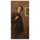 Felice Carena, Self-Portrait In The Studio, oil on canvas