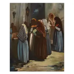Giuseppe Biasi, Procession, oil on canvas