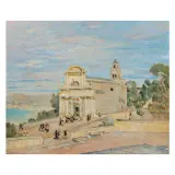 Galileo Chini, San Giorgio, Portofino, oil on plywood