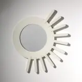 Albert Leclerc, «Occhio» Wall Mirror, White Lacquered