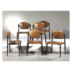 Eugenio Gerli, Six «S83» Chairs, Curved, WOOD STRUCTURE