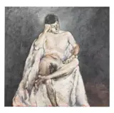 Paolo Vallorz, Seated nude, oil on canvas