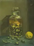 Alberto Ziveri, Vase with olives and lemon 1942