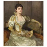 Edith Corbet, Portrait Of A Lady With Fan, oil on canvas