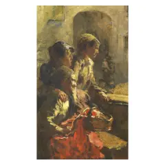 Adolfo Feragutti Visconti, L'Attesa, oil on panel