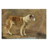 Eugenio Cecconi, Sheepdog, oil on panel