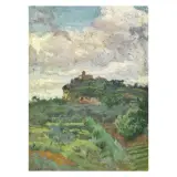 Eugenio Cecconi, Tuscan Countryside, oil on board