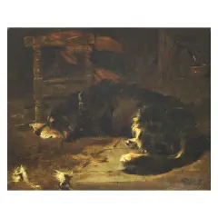 Giuseppe Palizzi, Resting Dog, oil on canvas