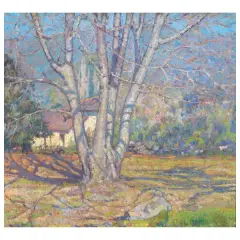 Alberto Cecconi, Landscape With Tree, oil on canvas