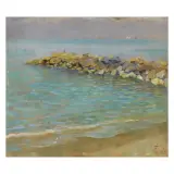 Francesco Gioli, Seascape, oil on panel