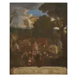 Luca Carlevarijs, Accampamento, oil on canvas