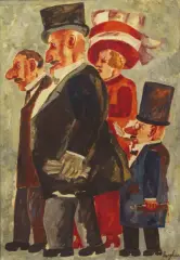 Figures by Franz Borghese, oil on canvas, offered Jul 2022