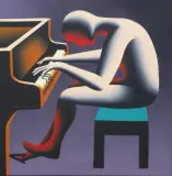 Mark Kostabi, Hands on 2004, oil on canvas