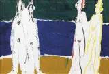 Antonio Vangelli, Clowns, mixed media on canvas